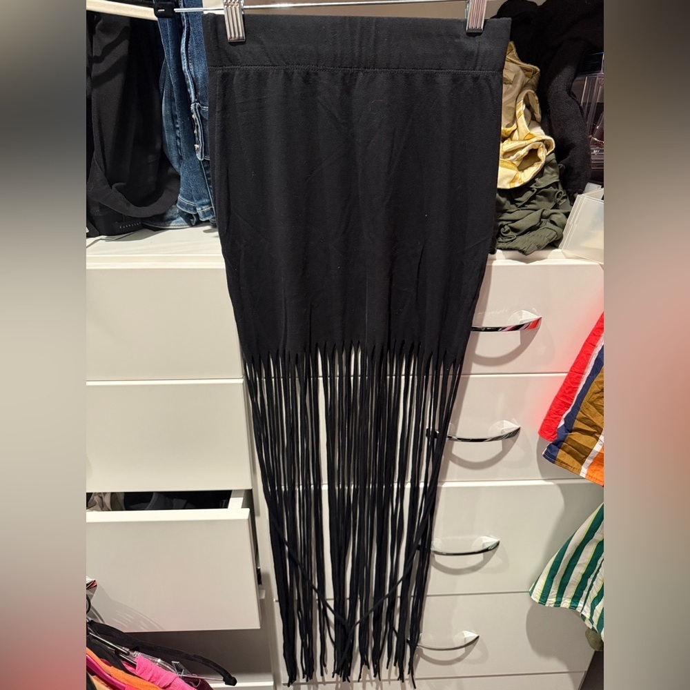 Nollie Black Skirt with Fringe